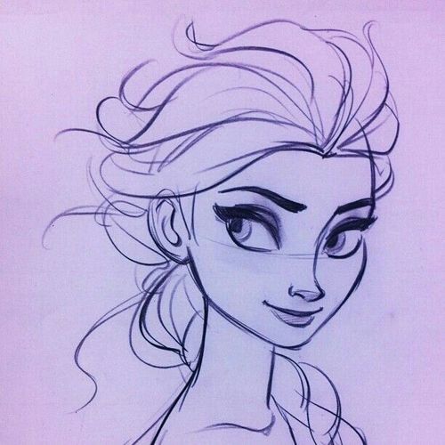 500x500 Frozen Drawing Idea Drawing On We Heart It - Disney Elsa Drawing