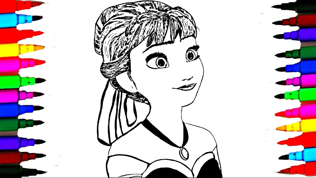 1280x720 Coloring Pages Disney Frozen Fever Anna Elsa L Drawing To Inside - Disney Elsa Drawing