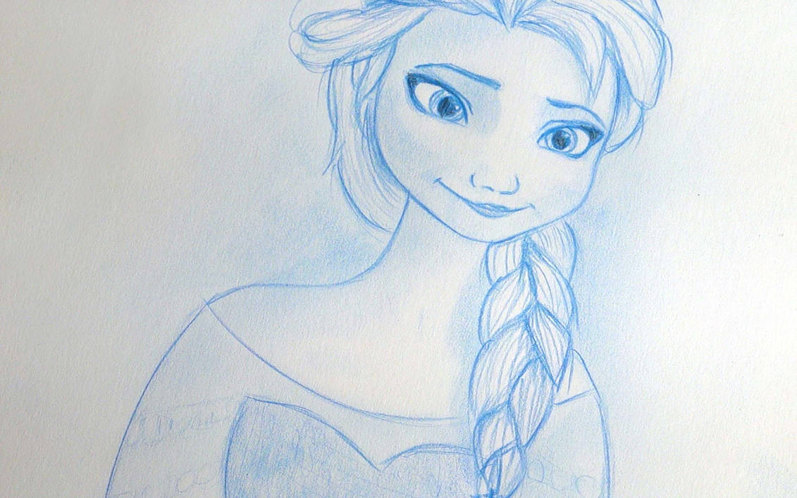 1131x707 Disney Frozen Elsa Pencil Etsy Drawing Close Up - Disney Elsa Drawing