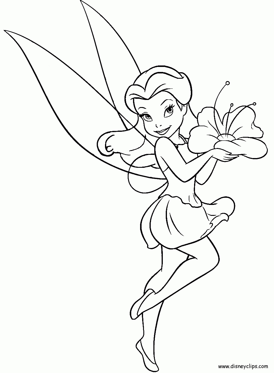 929x1265 Easy Fairy Coloring Pages Great Free Clipart, Silhouette - Disney Fairies Drawings