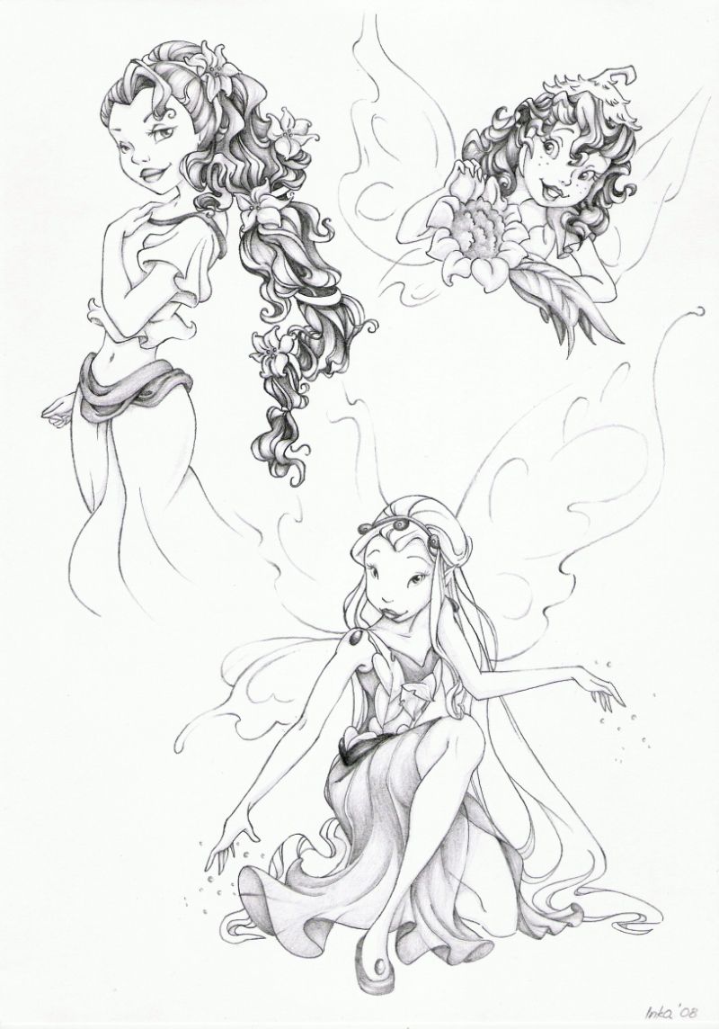 800x1144 Disney Fairies Fira, Prilla And Rani Artwork - Disney Fairies Drawings