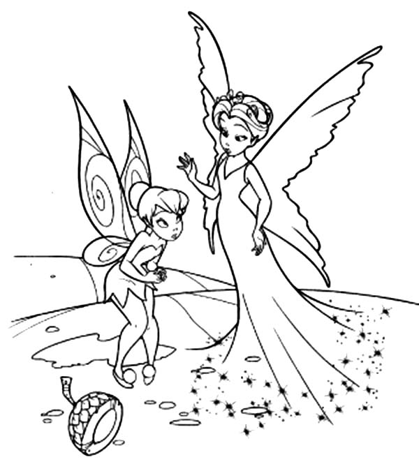 600x665 disney fairies tinkerbell broke magic fruit coloring - Disney Fairies Drawings