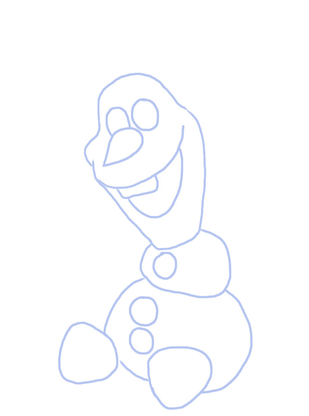 610x820 Learn To Draw Frozen's Olaf The Snowman Step - Disney Frozen Drawing