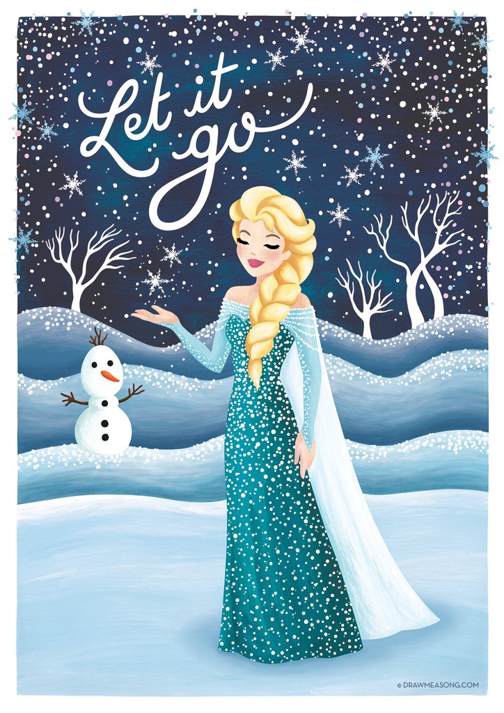 724x1024 Frozen Elsa Art Print - Disney Frozen Elsa Drawing