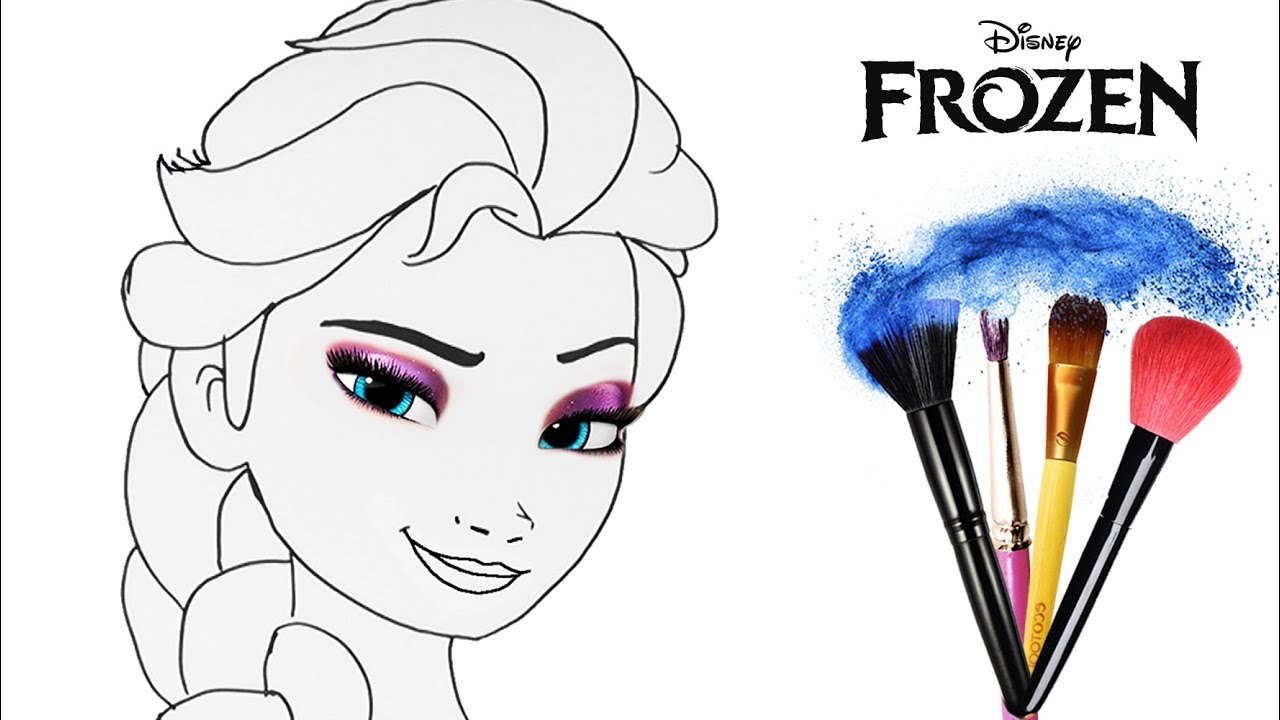 1280x720 How To Draw Color Frozen Elsa Disney Princess Makeup Tutorial - Disney Frozen Elsa Drawing