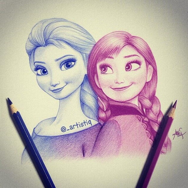 623x624 Pretty Mine Disney Snowman Pencil Drawings Pen Sketches Anna - Disney Frozen Elsa Drawing