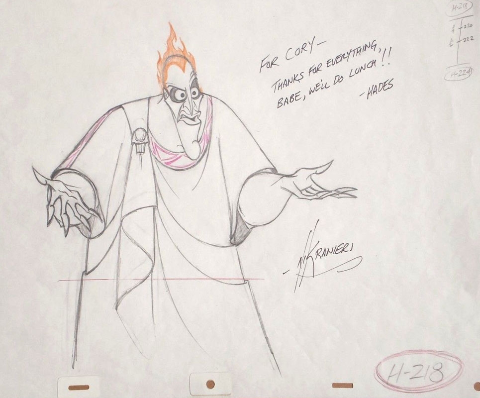 965x800 disney, hercules, original production drawing of hades, in avi - Disney Hercules Drawing