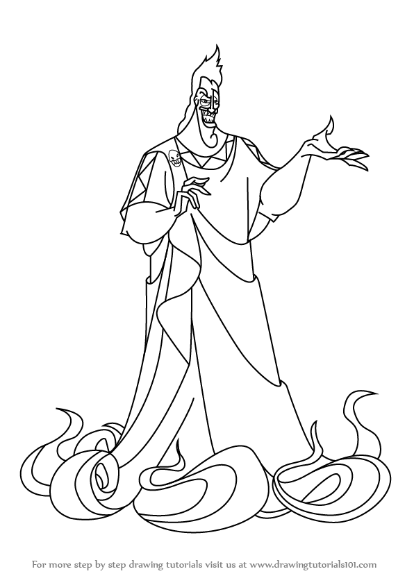 596x843 learn how to draw hades from hercules - Disney Hercules Drawing