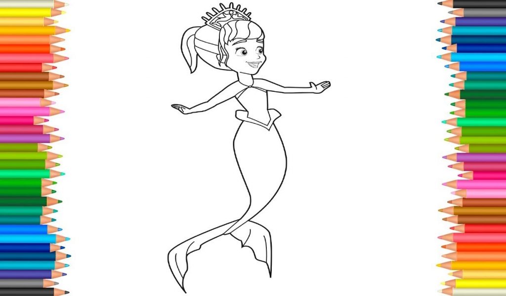 1024x600 fresh mermaid oona coloring pages l disney junior coloring drawing - Disney Junior Drawing