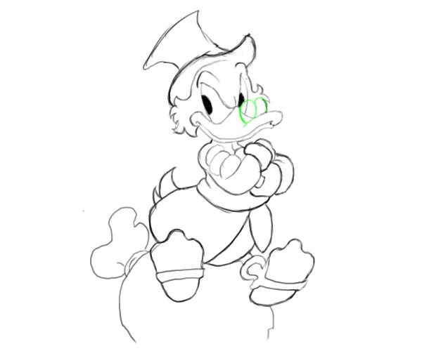 600x500 How To Draw Disney Characters Scrooge Mcduck - Disney Line Drawings