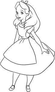 182x302 How To Draw How To Draw Alice From Alice In Wonderland - Disney Line Drawings
