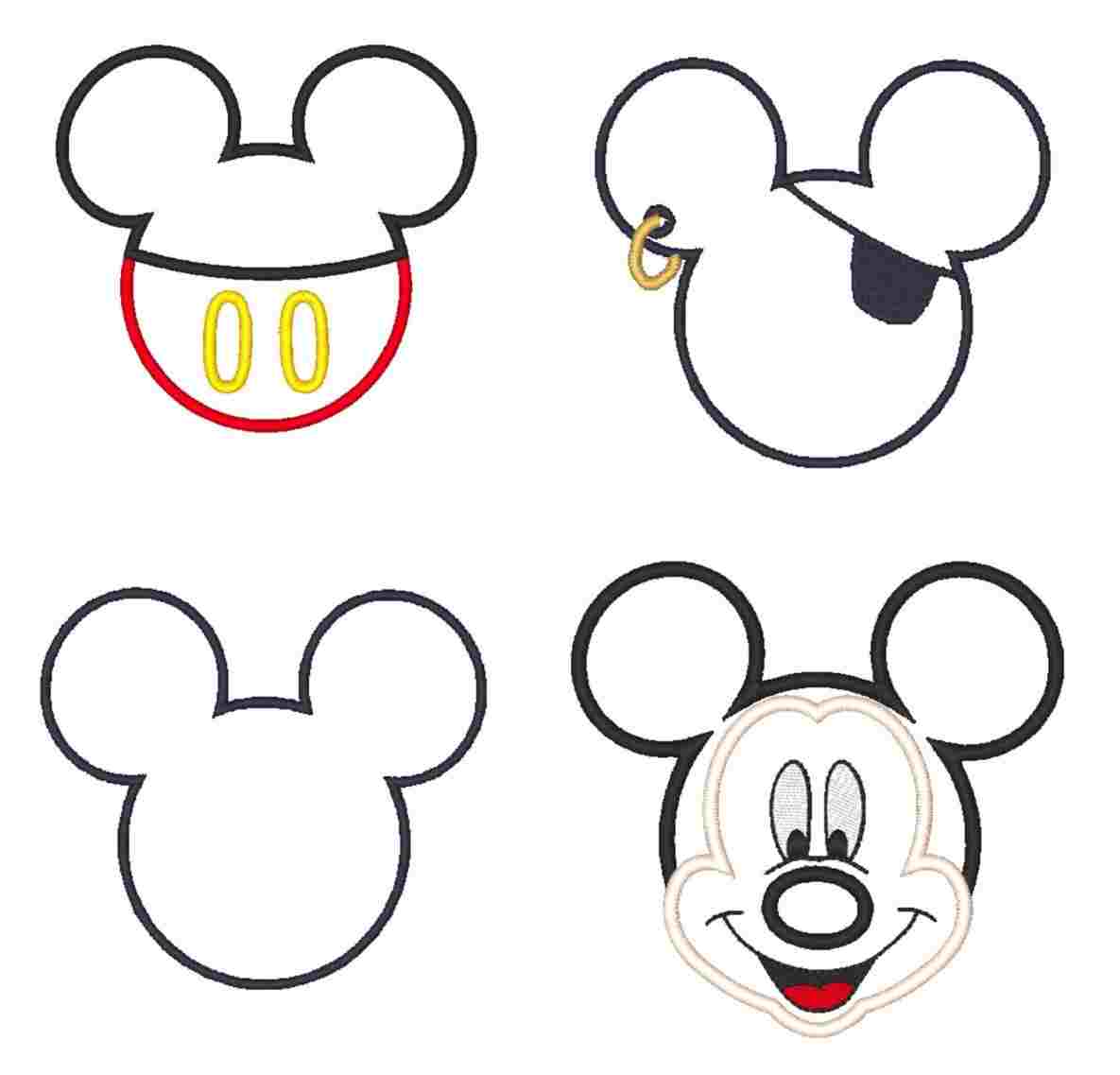 1185x1137 Drawing To Draw Mickey Mouse Head Step - Disney Mickey Mouse Drawing