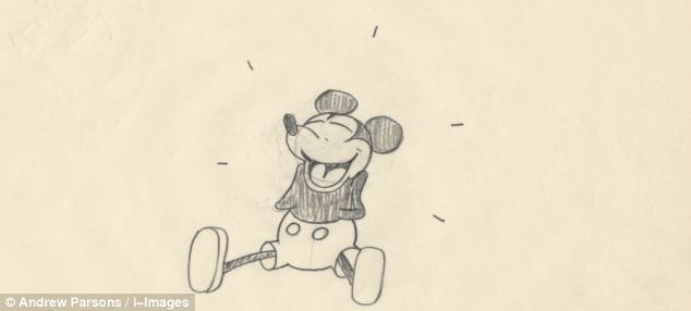 634x286 Rare Original Drawing Of Mickey Mouse Goes On Display - Disney Mickey Mouse Drawing