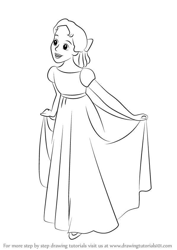 598x844 learn how to draw wendy darling from peter pan - Disney Peter Pan Drawings