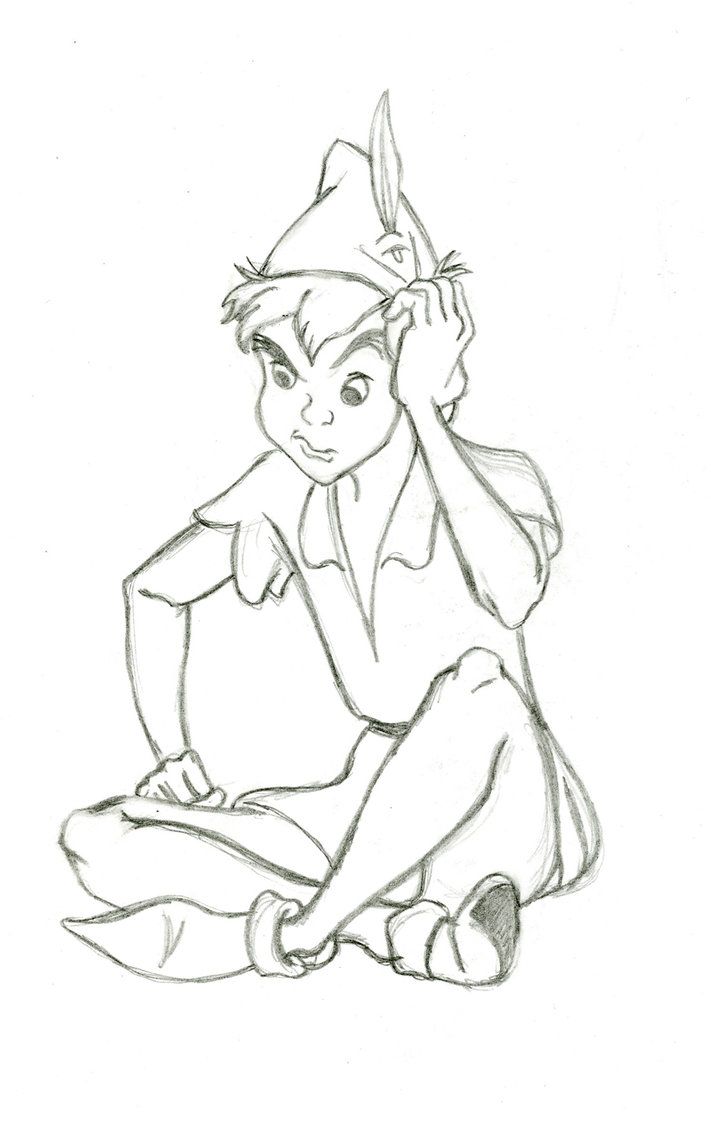 711x1124 peter pan off to neverland in peter pan disney, disney - Disney Peter Pan Drawings