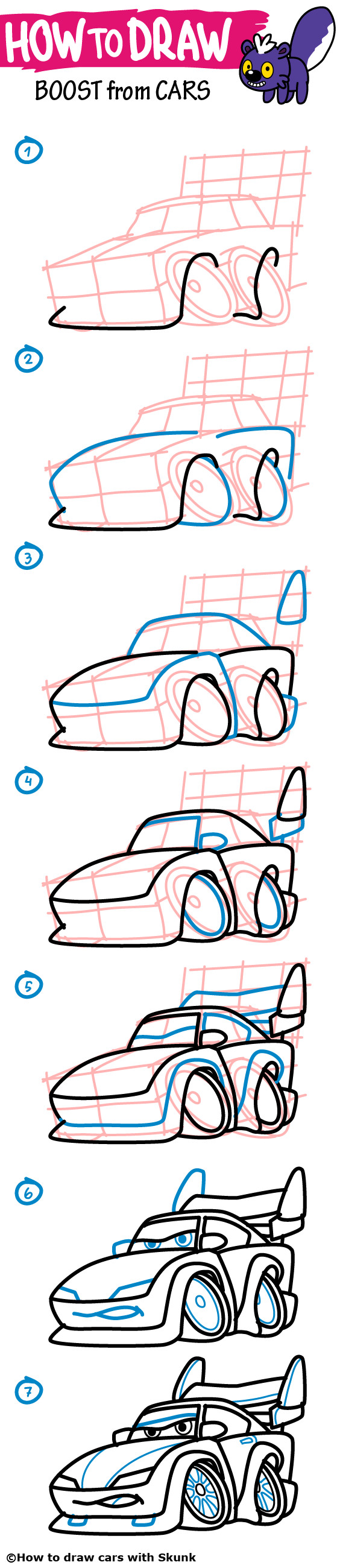 564x2600 How To Draw Cars Step - Disney Pixar Cars Drawings