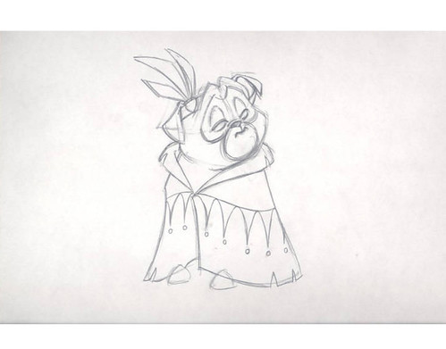 499x391 disney pocahontas percy animation cel drawing - Disney Pocahontas Drawings
