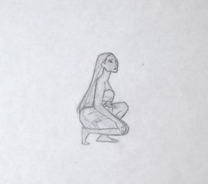300x265 original disney production drawing of pocahontas ebay - Disney Pocahontas Drawings