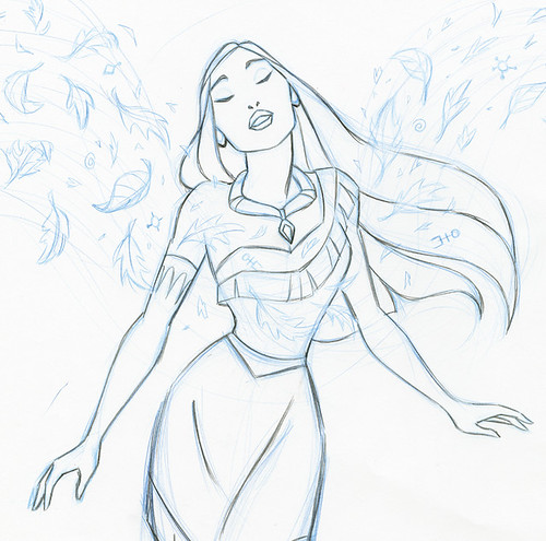 500x495 pocahontas sample pencil - Disney Pocahontas Drawings