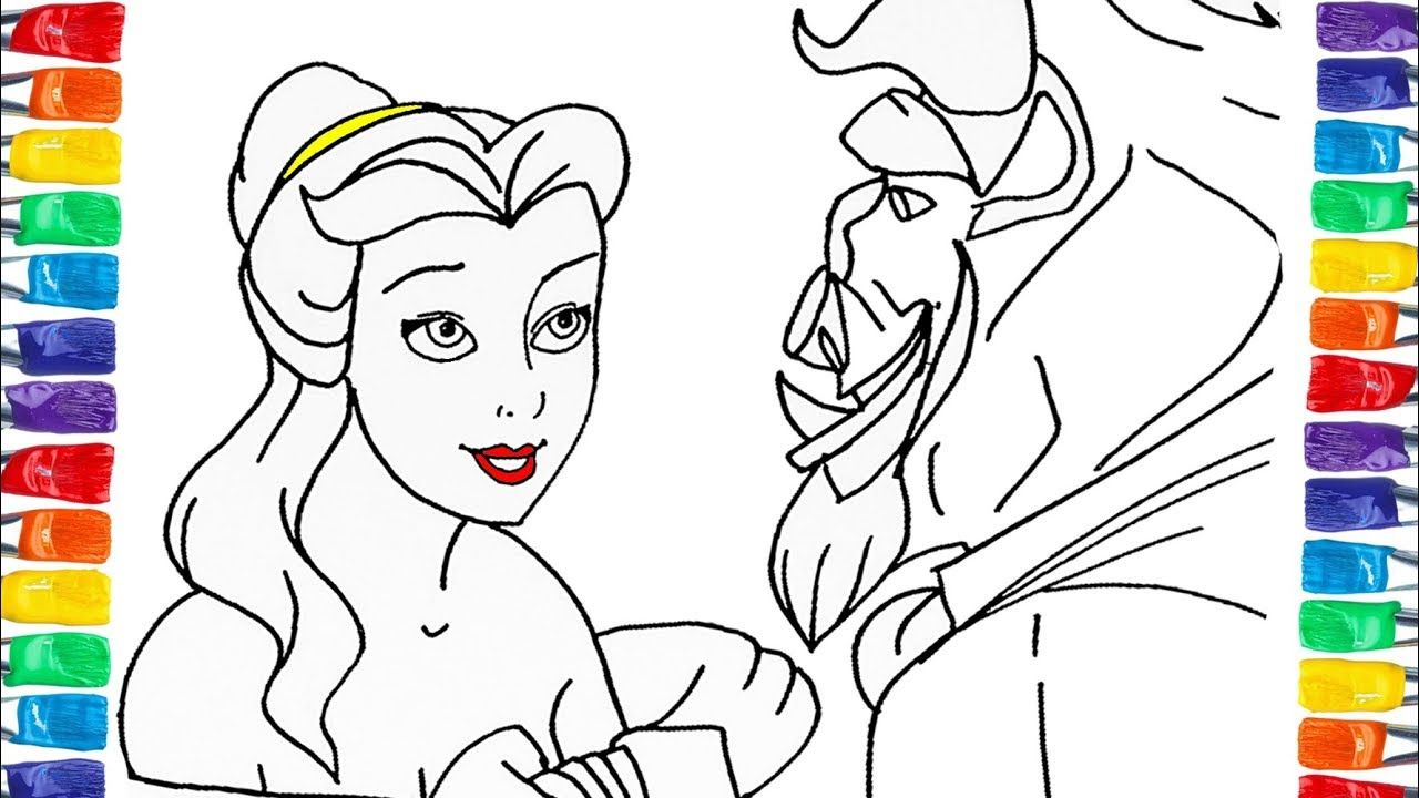 1280x720 How To Draw Color Disney Princess Belle Drawing Beauty - Disney Princess Belle Drawing