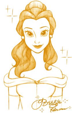250x392 cartoons disney fan art, disney princess - Disney Princess Belle Drawing