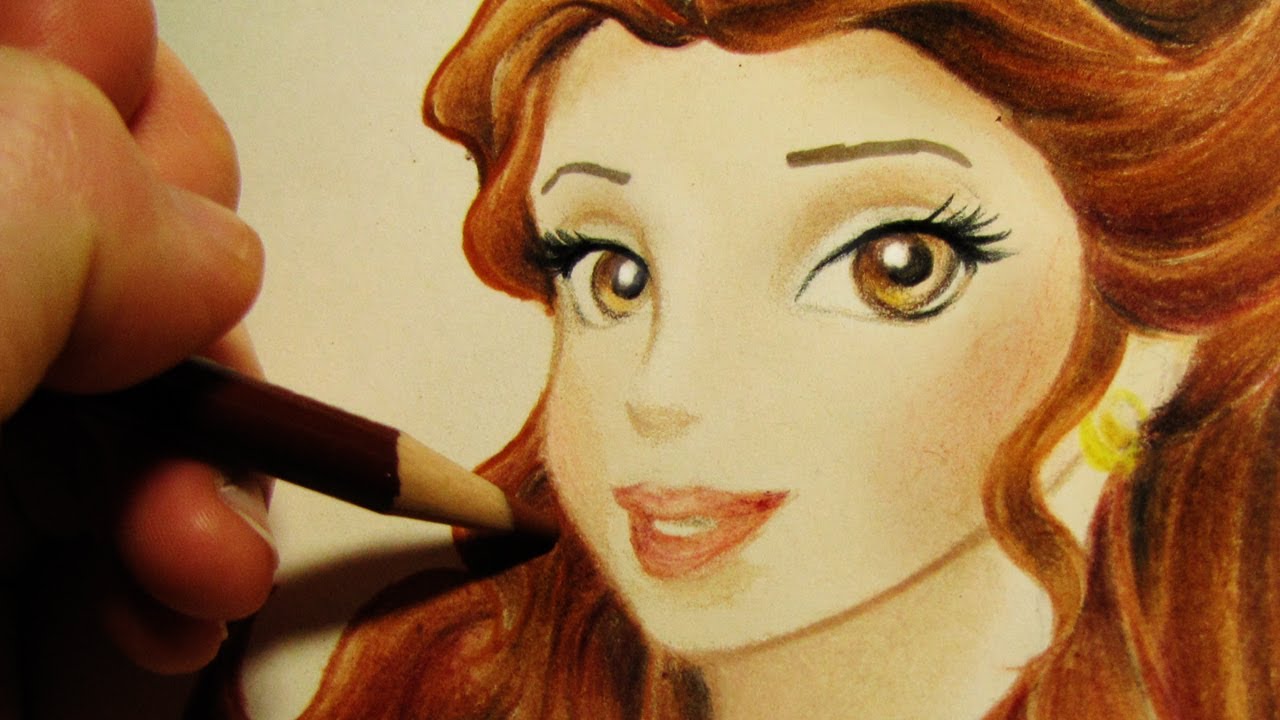 1280x720 Speed Drawing Belle From Disney Princess - Disney Princess Belle Drawing