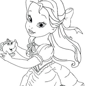 296x300 Drawing Coloring Pages Of Disney Princess Belle Online - Disney Princess Belle Drawing
