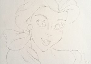 300x210 beautiful sketches of princess princess belle beauty and the beast - Disney Princess Belle Drawing