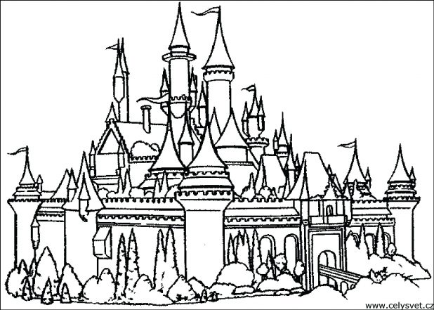 618x441 Disney Princess Castle Drawing - Disney Princess Castle Drawing