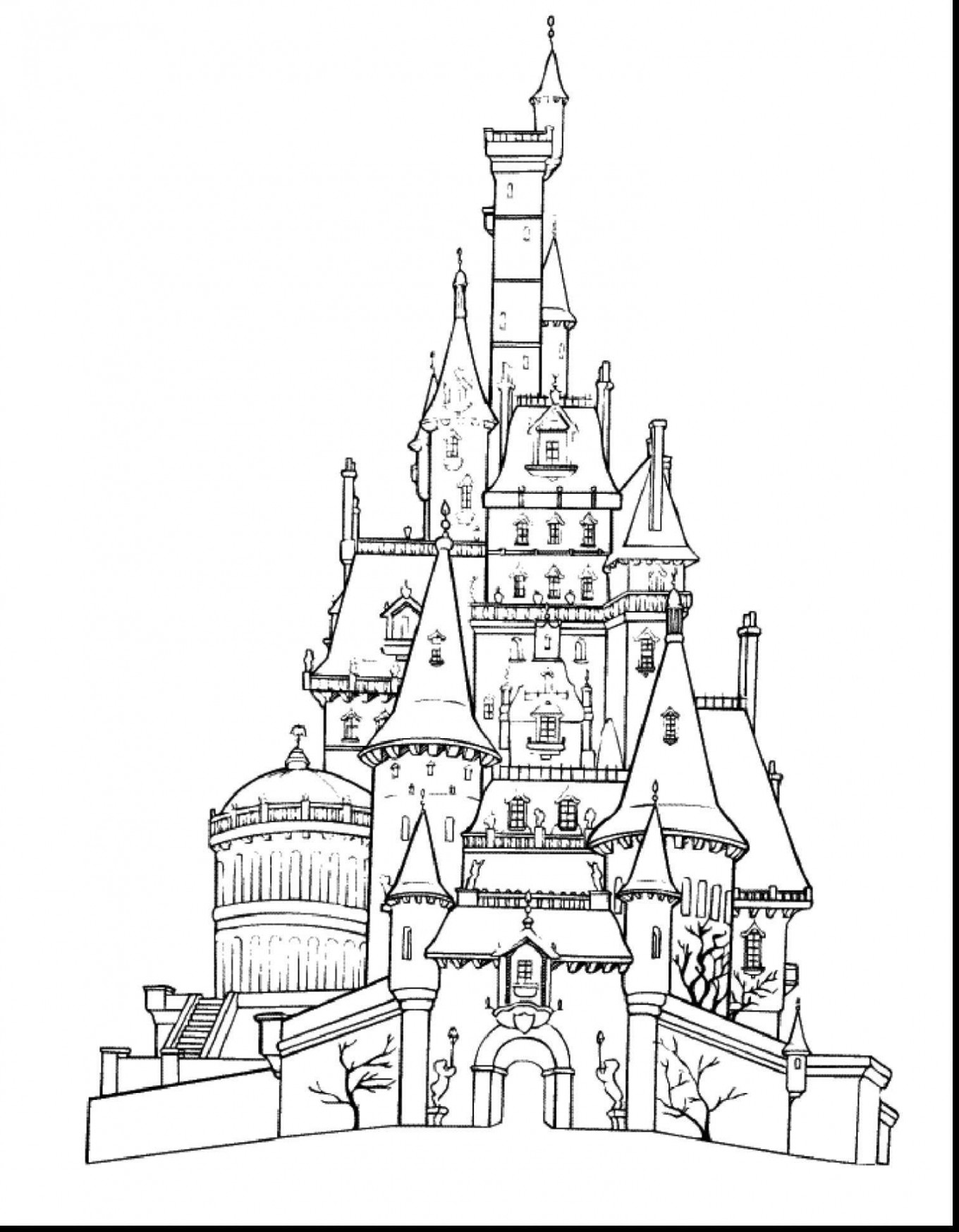 Disney Princess Castle Drawing at PaintingValley.com | Explore