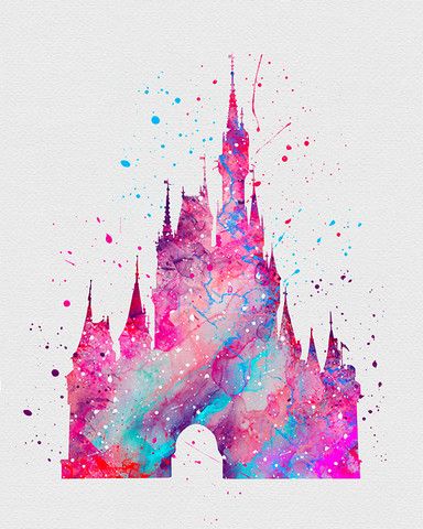 384x480 Cinderella Castle Watercolor Art Print Disney Princess - Disney Princess Castle Drawing