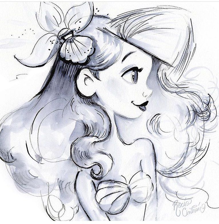766x784 ariel sketch dcfgb disney drawings, ariel, disney sketches - Disney Princess Drawings Ariel