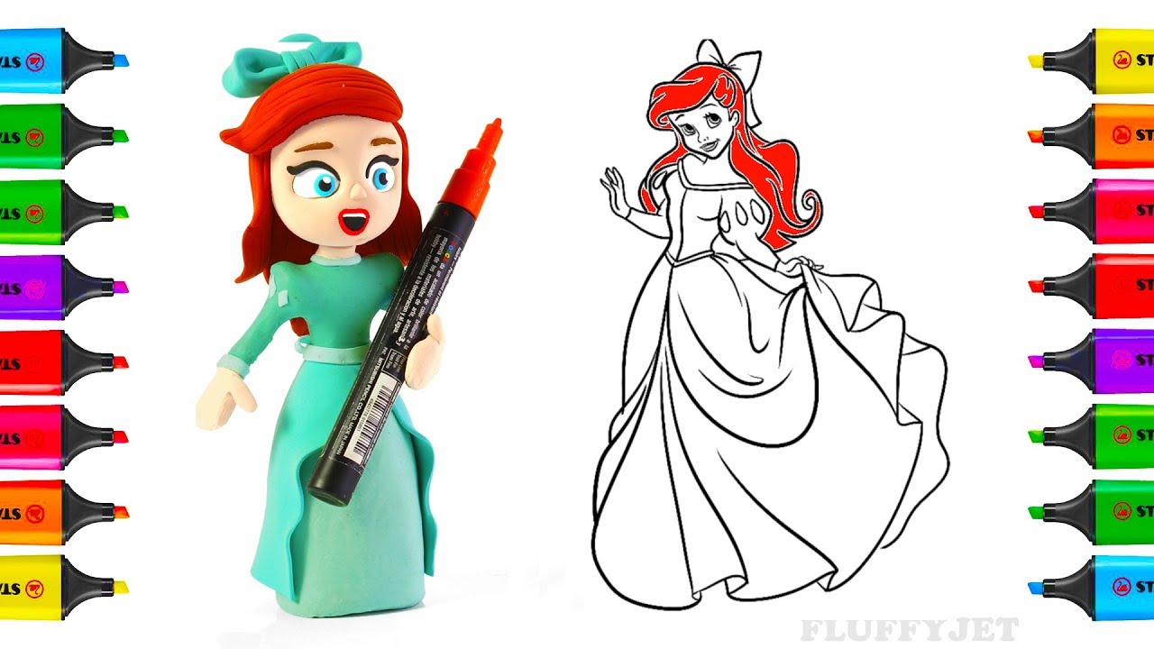 1280x720 Disney Princess Coloring Pages How To Draw Ariel - Disney Princess Drawings Ariel