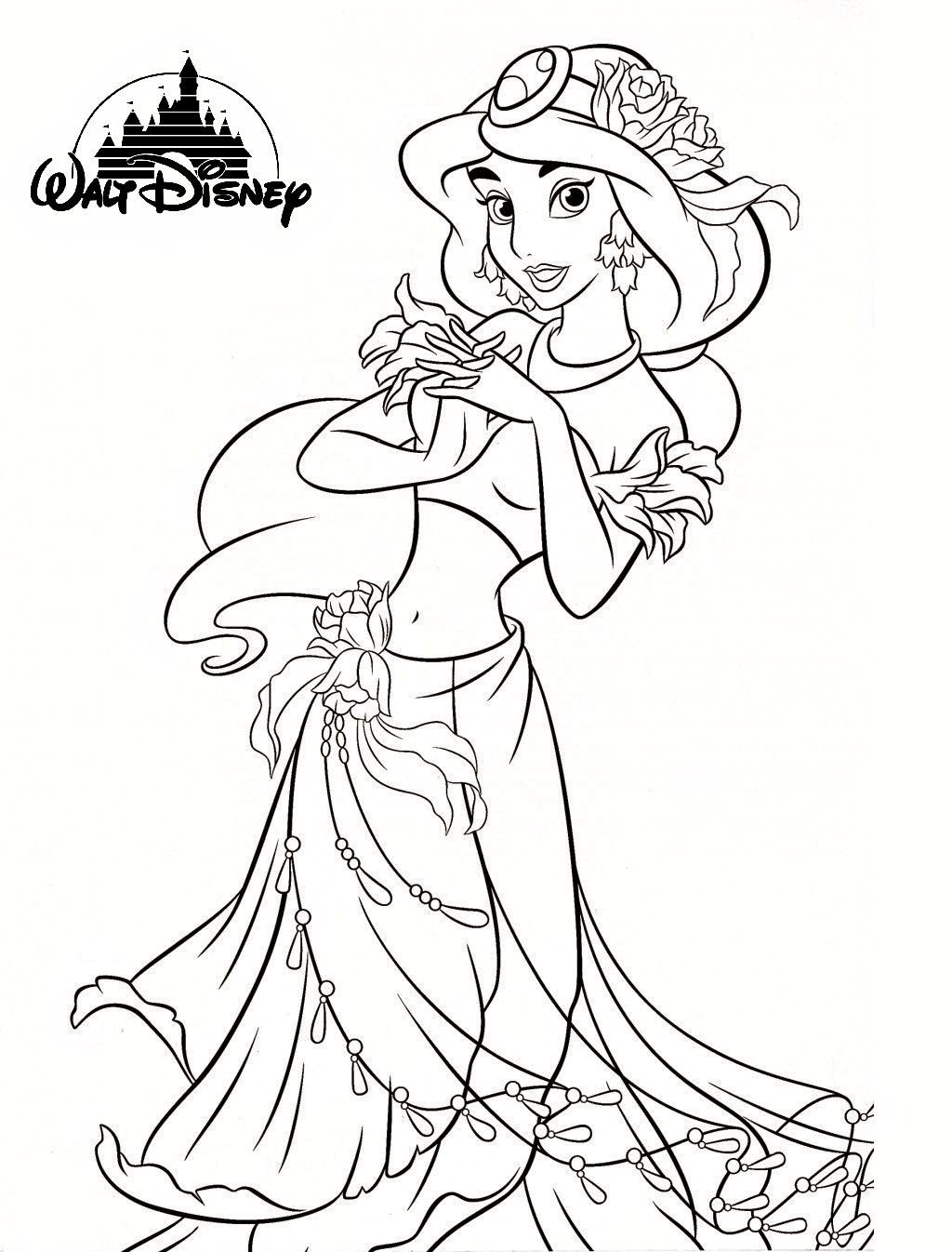 1024x1346 disney princess jasmine coloring pages - Disney Princess Jasmine Drawing