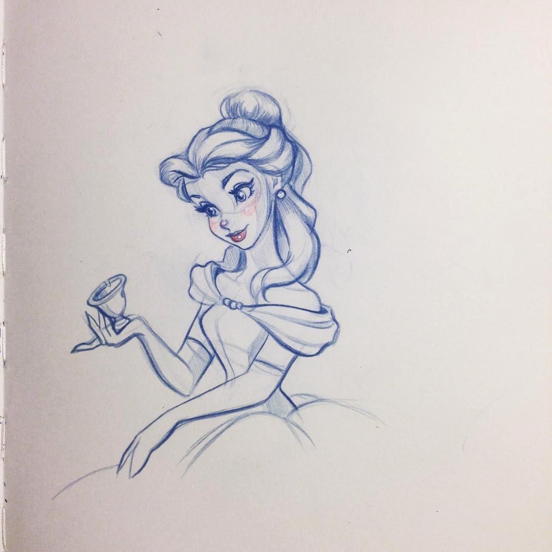 1080x1080 Disney Princess Sketches - Disney Princess Pencil Drawing