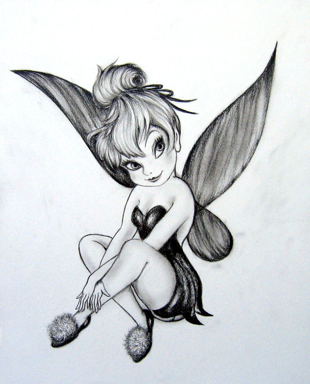 1000x1238 Tinkerbell Pencil Drawings And Tinkerbell Tattoo - Disney Princess Pencil Drawing