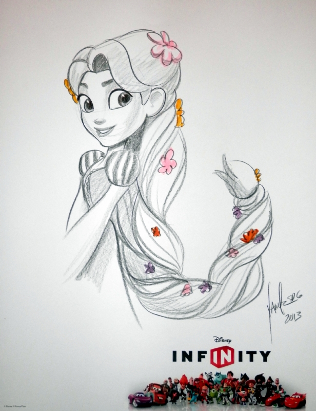 616x800 Rapunzel From Tangled Sketch - Disney Rapunzel Drawing