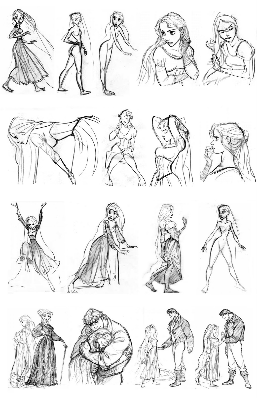 1035x1600 Character And Creature Design Notes Disney's Tangled Character - Disney Rapunzel Drawing