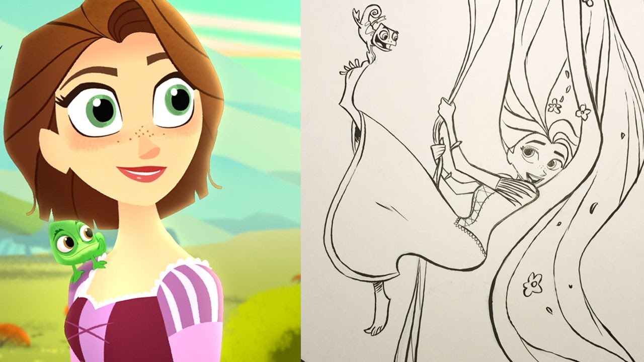 1280x720 how to draw rapunzel pascal from tangled the series quick - Disney Rapunzel Drawing