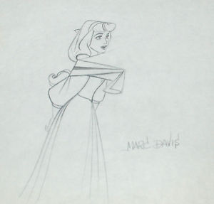 300x287 disney sleeping beauty production drawing briar rose signed - Disney Sleeping Beauty Drawing
