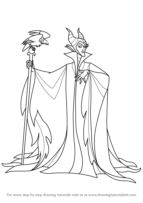 598x845 learn how to draw maleficent from sleeping beauty - Disney Sleeping Beauty Drawing