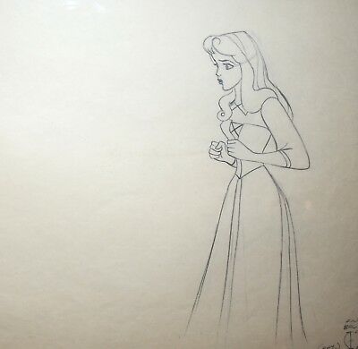 400x390 original walt disney production drawing of briar rose - Disney Sleeping Beauty Drawing