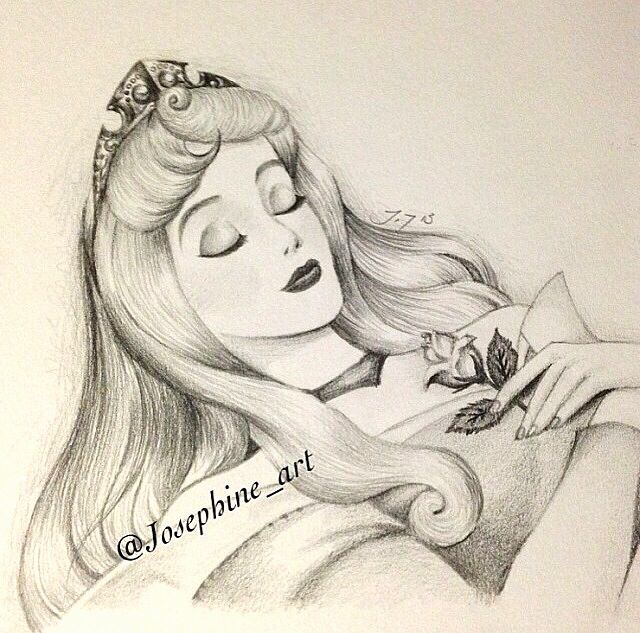 640x633 Pencil Drawing Of Aurora - Disney Sleeping Beauty Drawing