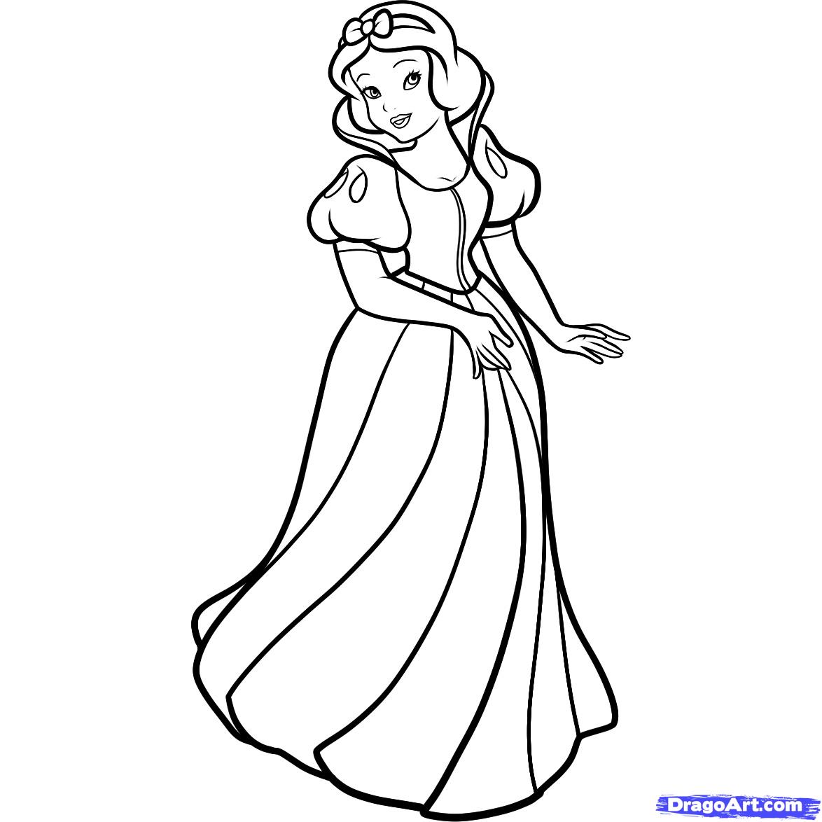 1174x1174 How To Draw Snow White, Step - Disney Snow White Drawings