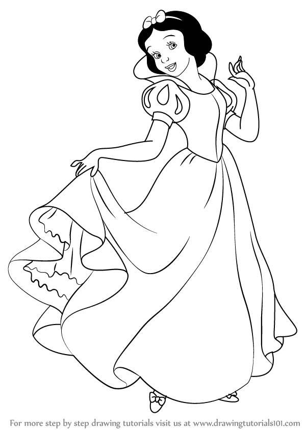 598x844 learn how to draw snow white princess from snow white - Disney Snow White Drawings