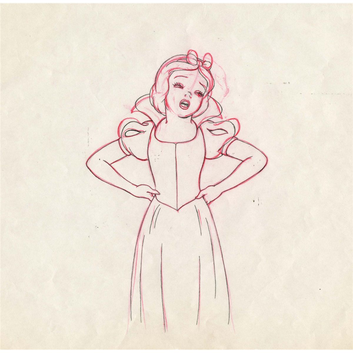 1200x1200 Original Production Drawing From Snow White And The Seven Dwarfs - Disney Snow White Drawings