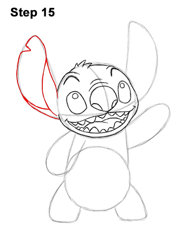 386x500 How To Draw Stitch - Disney Stitch Drawing