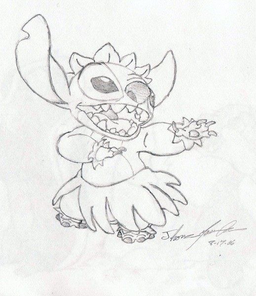 519x600 Disney's Stitch - Disney Stitch Drawing