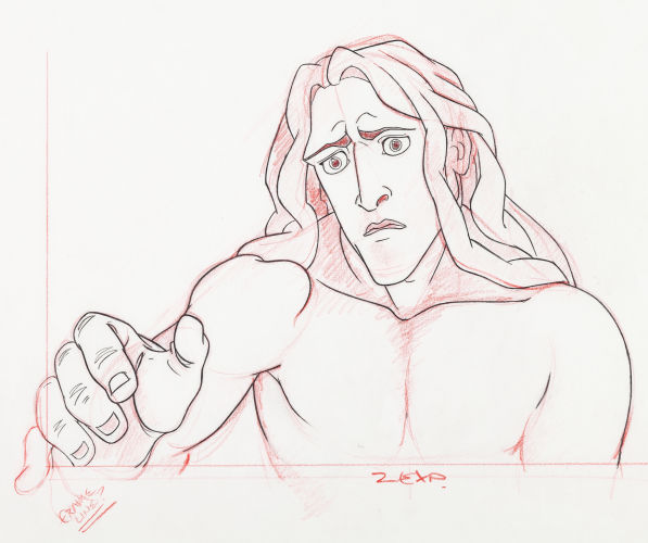 597x500 Disney Original Drawings - Disney Tarzan Drawing