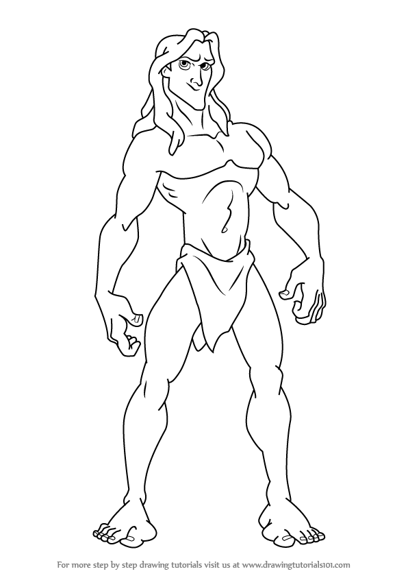 596x843 Learn How To Draw Tarzan - Disney Tarzan Drawing